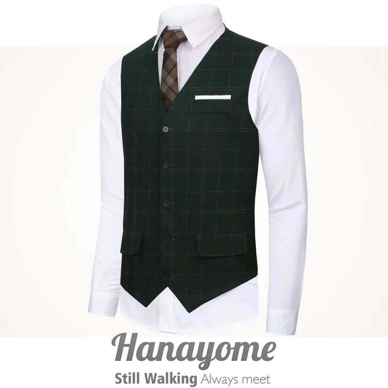 Spring &amp Autumn Men's Suit Single-breastedPlaid Vest British Wind Double Pocket Lapel Large Size Haute Couture | Мужская одежда