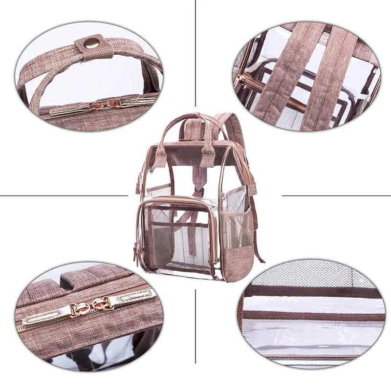 New Fashion Women's Backpack PVC Plastic See Through Security Transparent Japan Ring Bag Travel Rucksack Mochila Large | Багаж и сумки