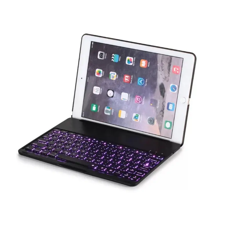 Роскошный Ультратонкий светящийся Bluetooth клавиатура Metel с чехлом для планшета