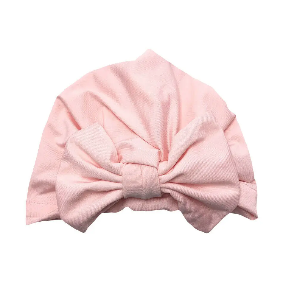 2019 Brand Newborn Kid Baby Girls Turban Soft Silk Beanie Comfy Bowknot Hospital Hat Cap Wrap Headwear Headband Lovely | Детская одежда