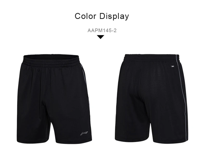Li-Ning, мужские шорты для бадминтона, шорты для соревнований, для сухого фитнеса, удобные, дышащие, с подкладкой, спортивные шорты AAPM145 MKY320