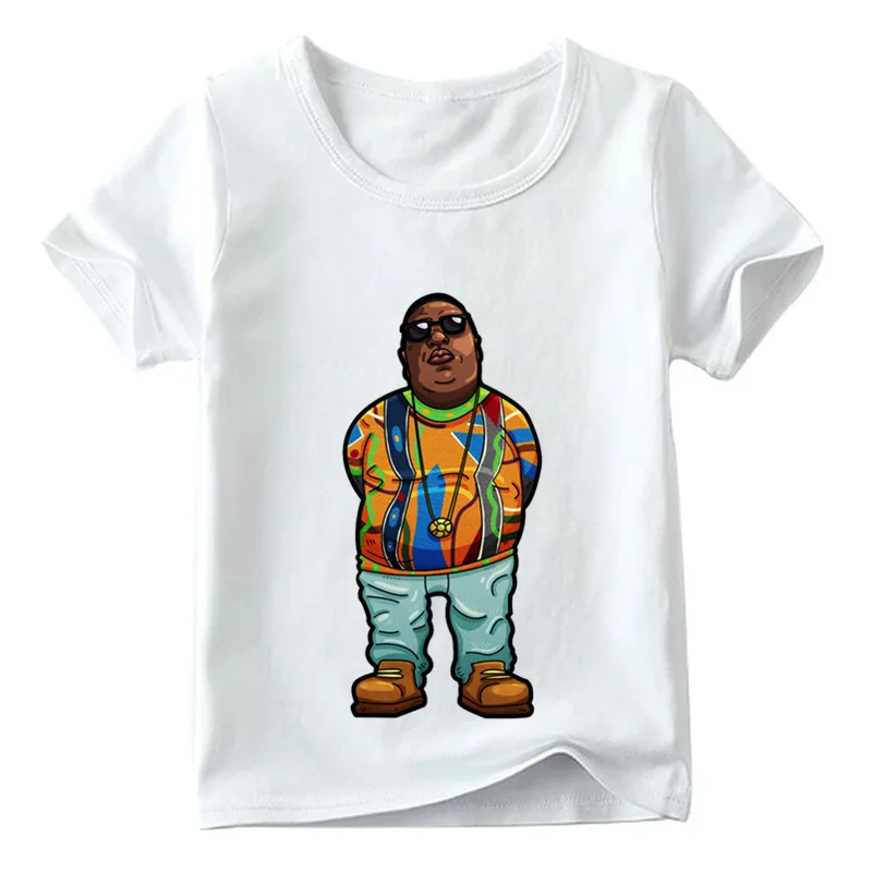 WhiteK Америки хип-хоп рок звезда Notorious Big дизайн футболка летние футболки для детей Одежда для мальчиков и девочек Повседневная футболка, HKP456 - Цвет: WhiteK