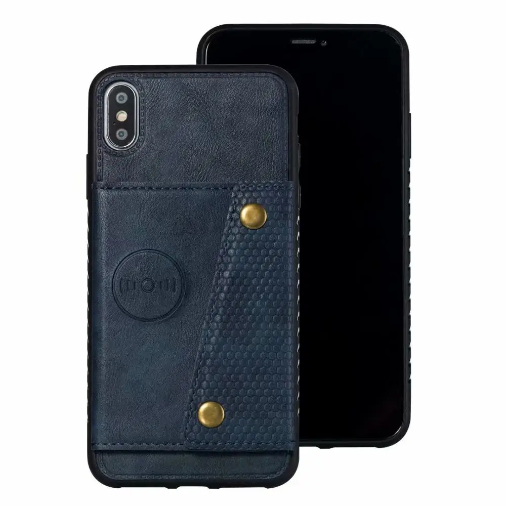Кожаный чехол-кошелек Tikitaka для iPhone11Pro, XR, XS, Max, 11, 8 Plus, деловой адсорбционный чехол для iPhone8, 7, 7 Plus, 6, 6 S, чехол - Цвет: Blue