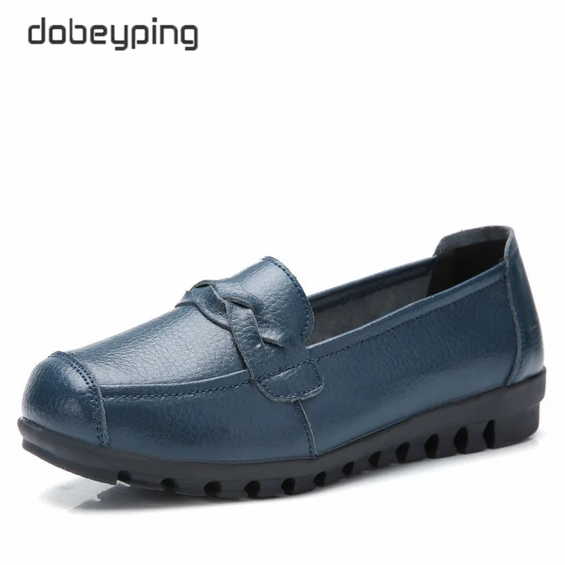 dobeyping Spring Autumn Woman Shoes Genuine Leather Women Flats Slip On Women's Loafers Female Sewing Shoe Large Size 35-41 | Обувь