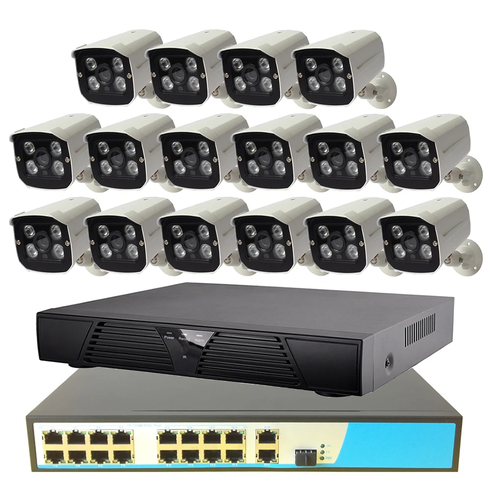 16ch NVR + коммутатор POE 16 шт. ip камер 960 P наблюдения безопасности Системы|camera 1080p|cameras