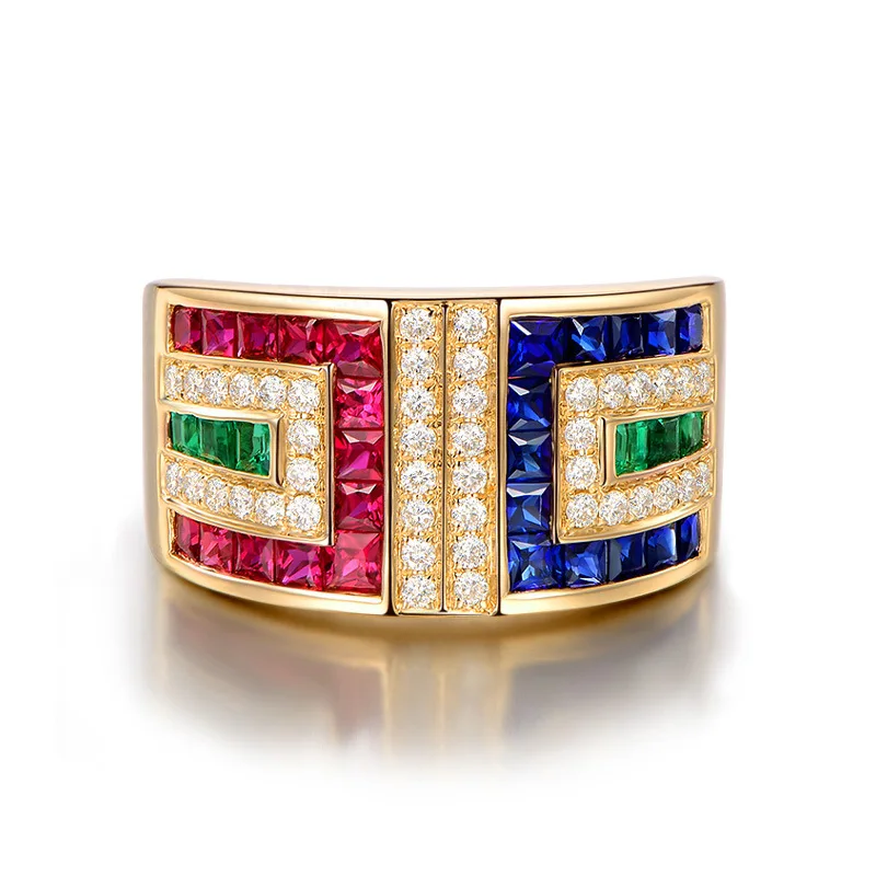 Ociki Cubic Zirconia Rose Gold Color Crystal CZ Rings Multicolor Jewelry for Women Girls Gift Dropshipping Wholesale | Украшения и