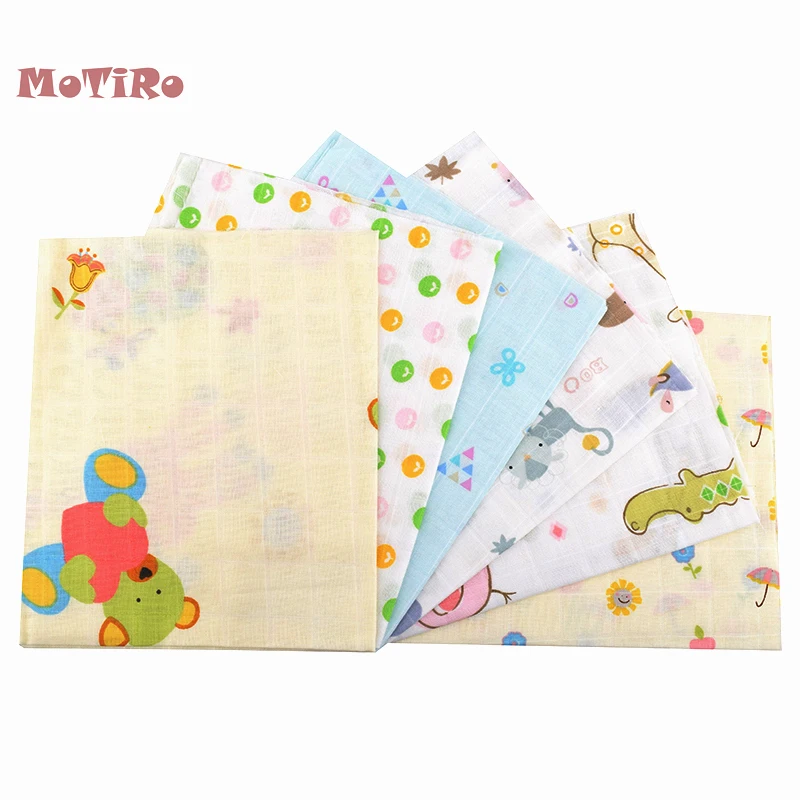 MoTiRo половина метра хлопок двухслойная газовая ткань для DIY/Шитье/стеганое