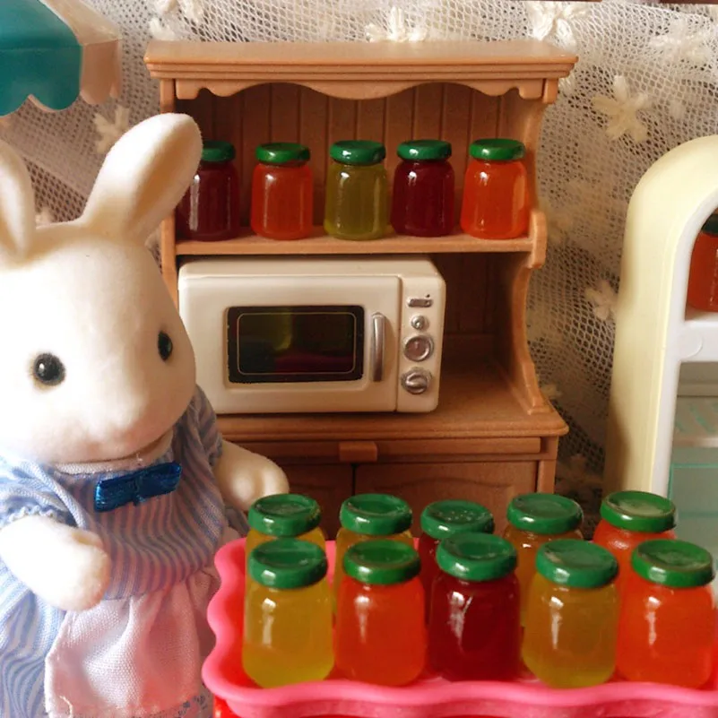 100 шт. 1:12 кукольный домик миниатюрные Kawaii плоские бусины Моделирование еда мини Джем бутылка для банок Кукольный дом украшения DIY