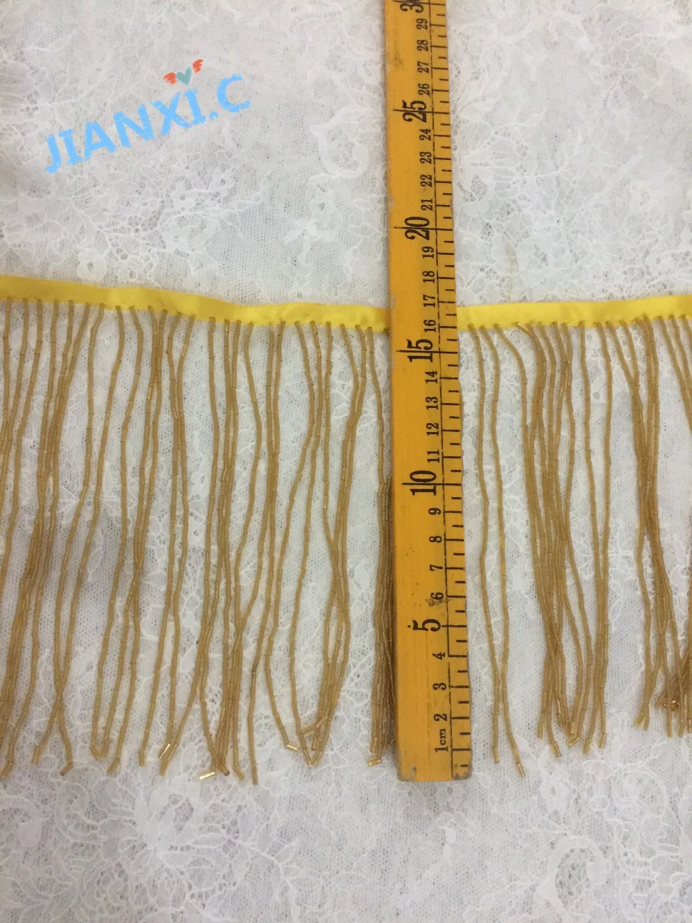 Лидер продаж золотистые бусины 15 см 5 ярдов бахрома блестящие для украшения