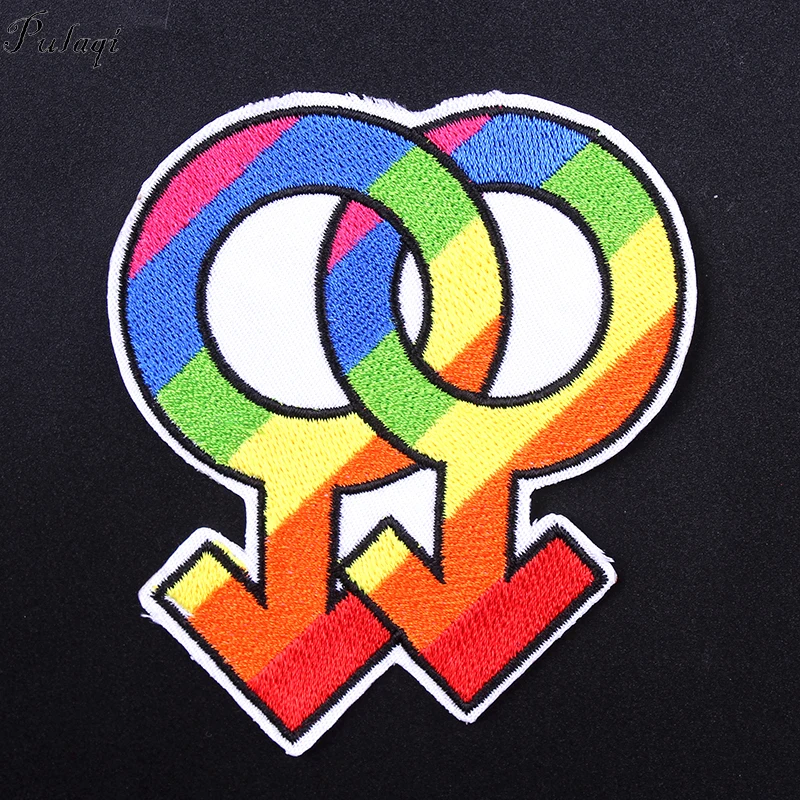 Pulaq DIY Rainbow Symbol Patch Embroidered Iron On Patches For Clothing Male Gay Flag Clothes Stripe Sticker Applique |