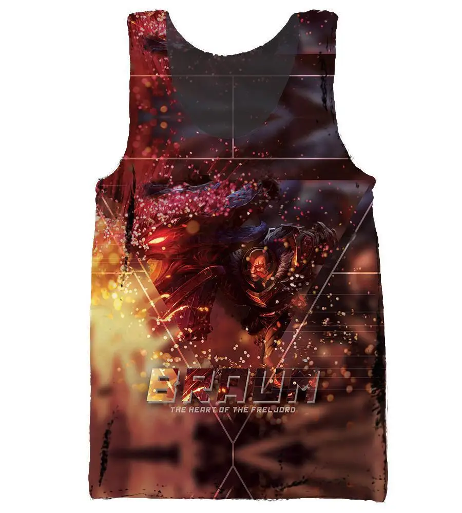 League of Legends Game Tank Top Gym Men 3D жилет без рукавов Летний Фитнес майка топы для занятий