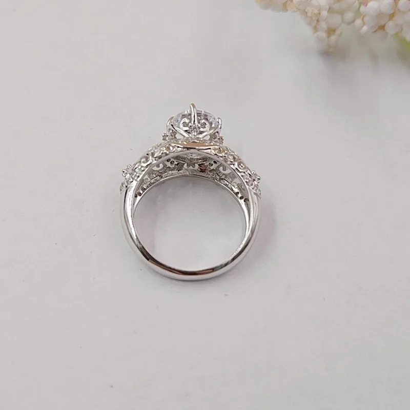 Trendy Wedding Ring for Women Jewelry Finger Crystal Party Princess Created Flower Shape CZ Fashion Rings | Украшения и