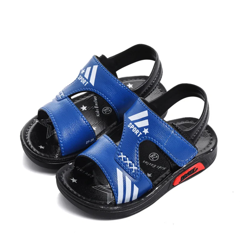 Синий New Big Boys Flat Beach Sandals Kids Summer Shoes fashion Children shoes Non- Slip Shoes Boys Student Sport Shoes - Цвет: Синий