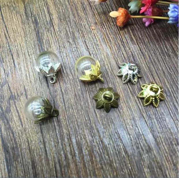 100 комплектов 8*3 мм шариковый стеклянный шар с семью лепестками Цветочные бусины