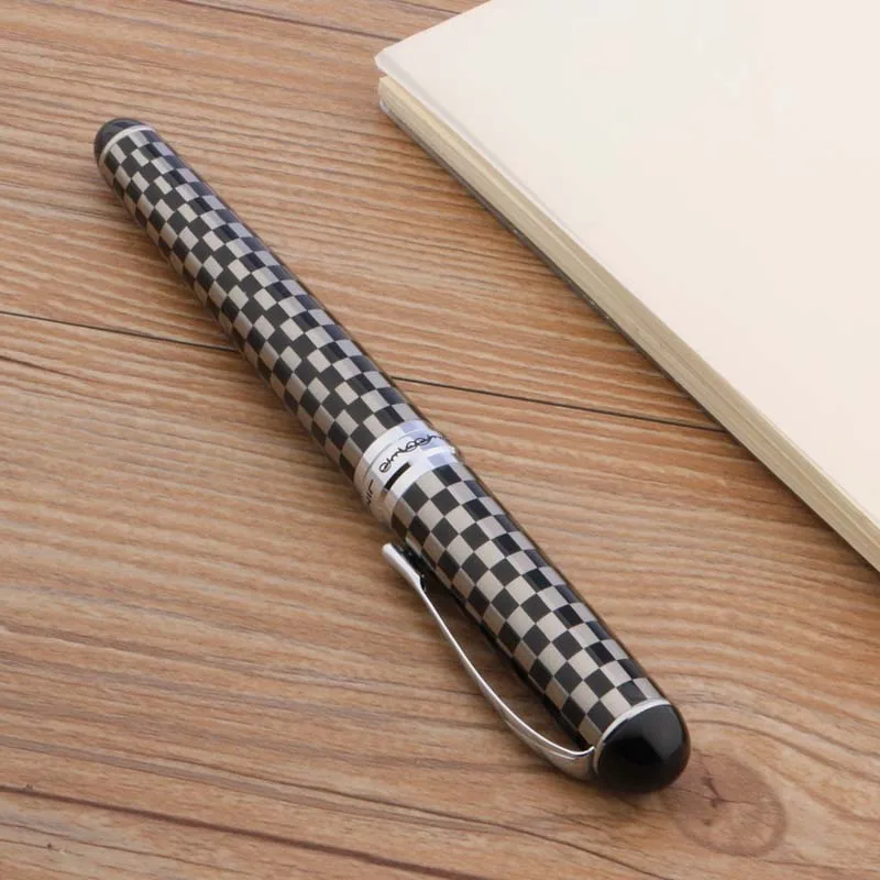 Jinhao 750 черно-белая шахматная доска Средний Перо авторучка | Канцтовары для офиса и
