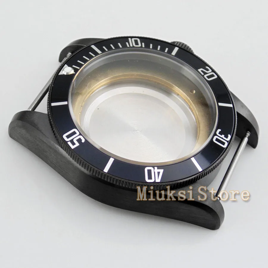 Black 41mm sapphire watch Case fit Miyota 8205/8215 ETA 2836 DG2813 | Наручные часы
