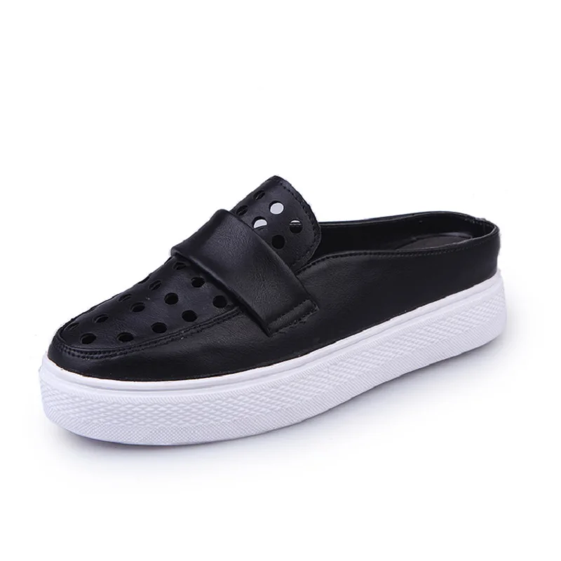 Маленькие белые туфли с первой половиной тапочки женщины обувь южной Кореи