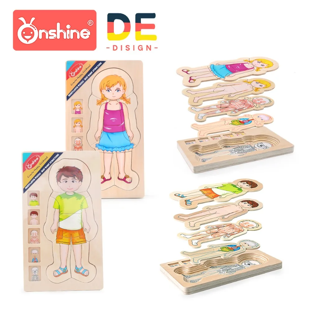 Ohshine Деревянные игрушки 3d Головоломка Развивающие для детей блеск дерево