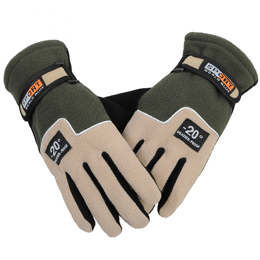 Outdoor Winter Sports Warm Fleece Full Finger Gloves Hunting Breathable Cycling Motorcycle Ski Snowboard Anti-skid Luva Ciclismo