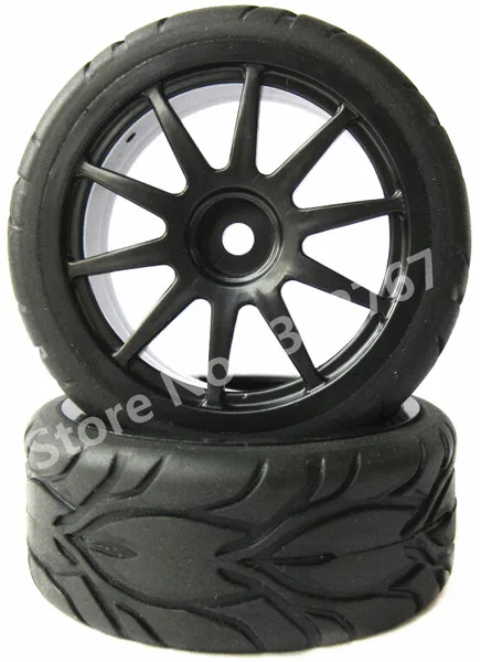 

4Pcs RC Car Wheel Rim and Tire Touring Tires Flat Run Tire For 1/10 Scale Models Room Rally Cars Traxxas HSP Tamiya HPI Kyosho