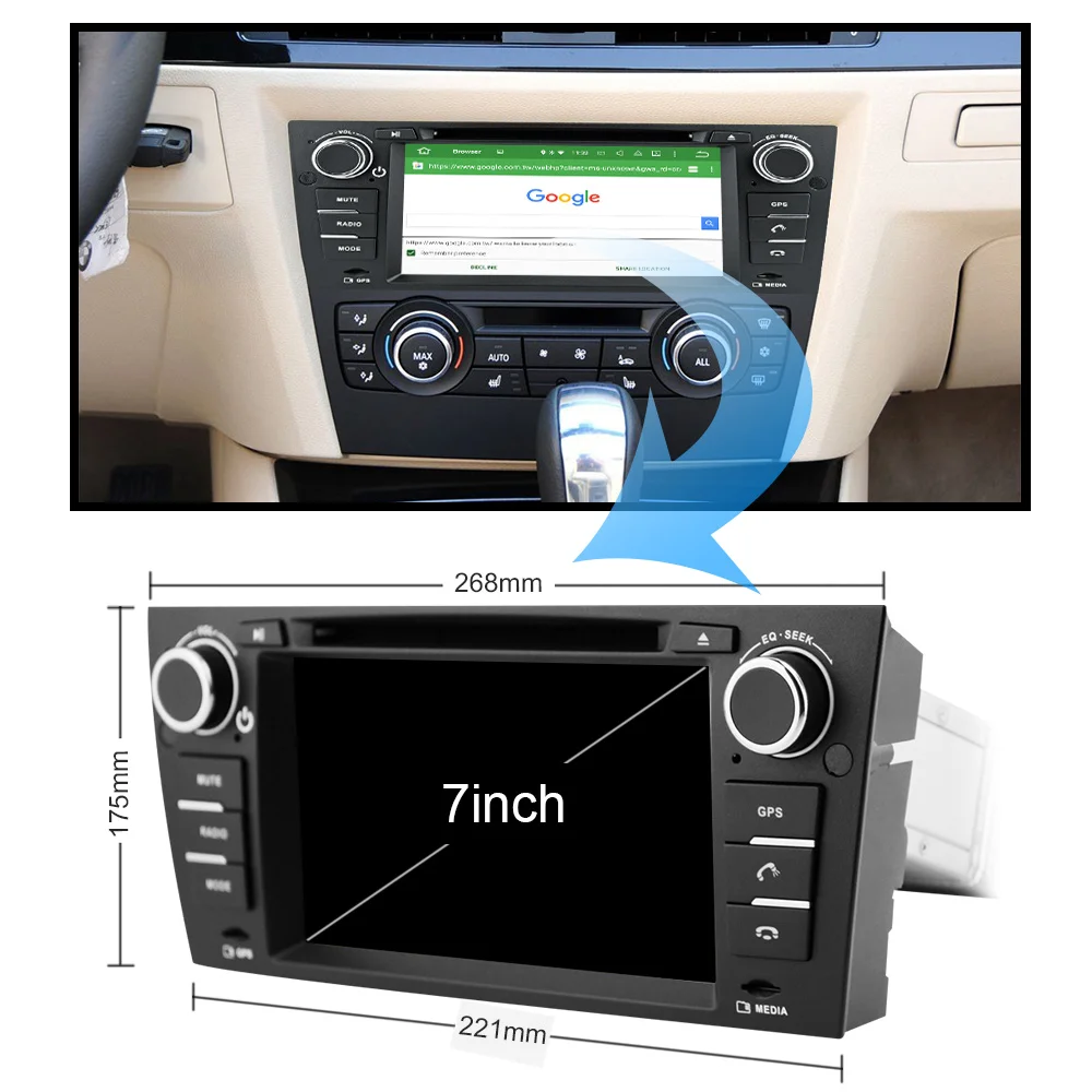 Eunavi Octa 8 ядерный 1 Din Android 9 0 автомобильный DVD для 3 серии BMW E90 E91 E92 E93 318 320 325 ручного