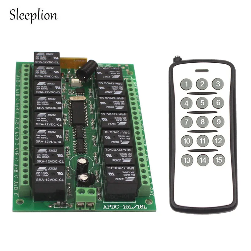 Sleeplion DC 12 В 15 CH 15ch rf Беспроводной Дистанционное управление переключатель Системы