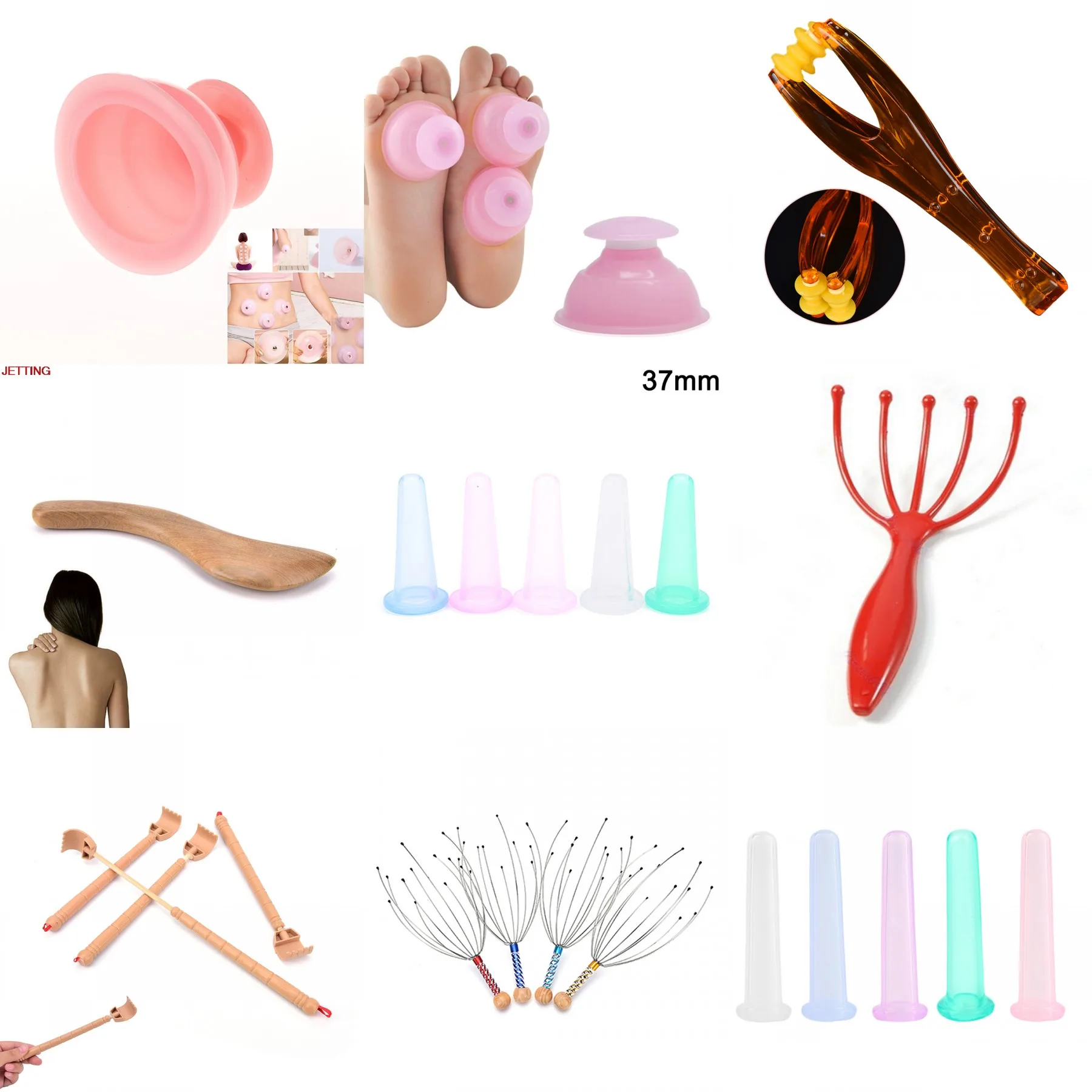 1 pc Vacuum Body Massage Helper Anti Cellulite Silicone Cupping Cups Family Health Care Massage Face Neck Medical Pump Suction