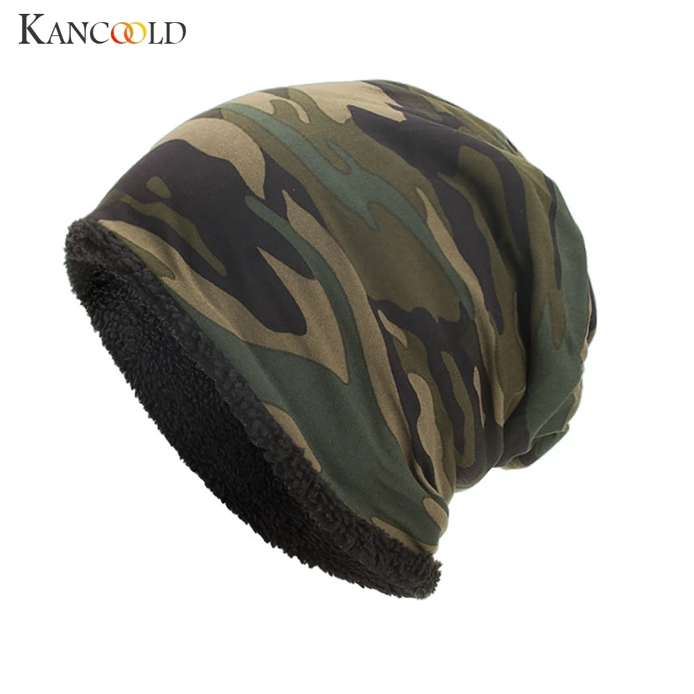 Женская и мужская шапка KANCOOLD теплые свободные камуфляжные вязаные шапочки