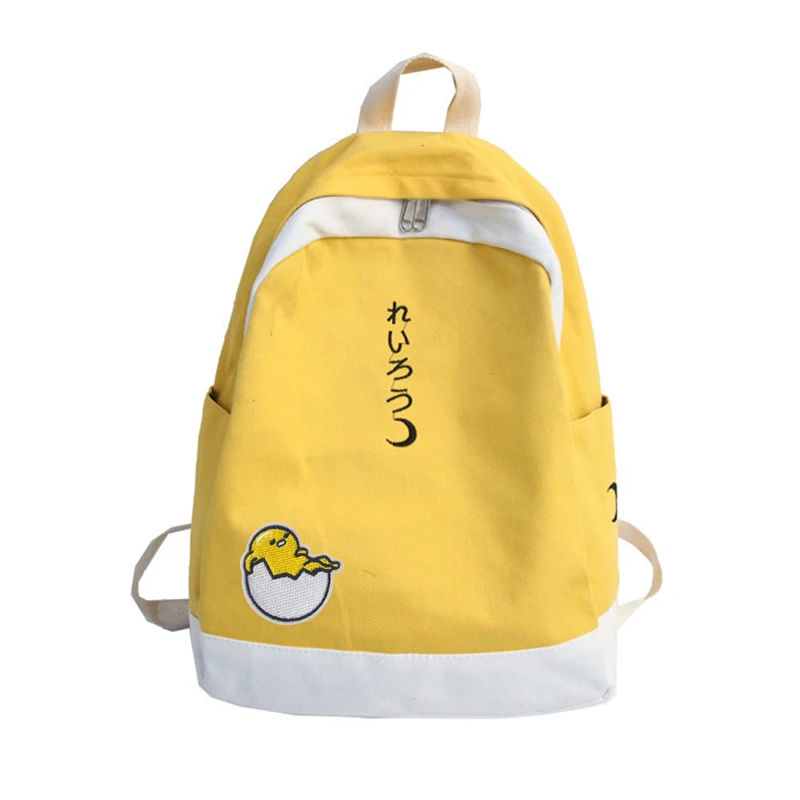 Аниме Gudetama, женский рюкзак, модный, Холщовый, для путешествий, школьная сумка, Mochila Feminina, женские рюкзаки, женская сумка для книг