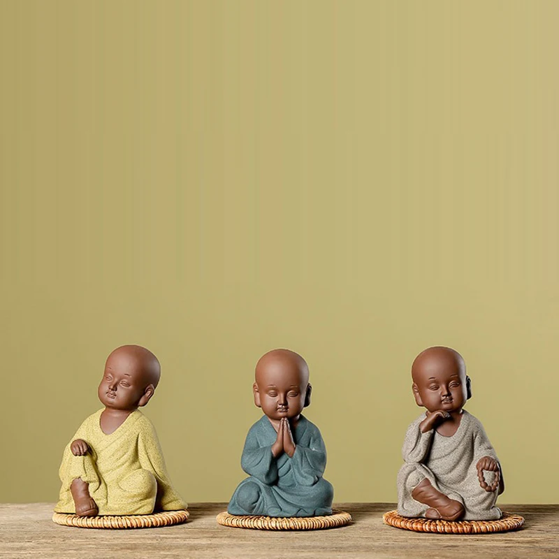 Миниатюрная мебель фигурки дзен монах чайные керамические Винтаж украшения дома