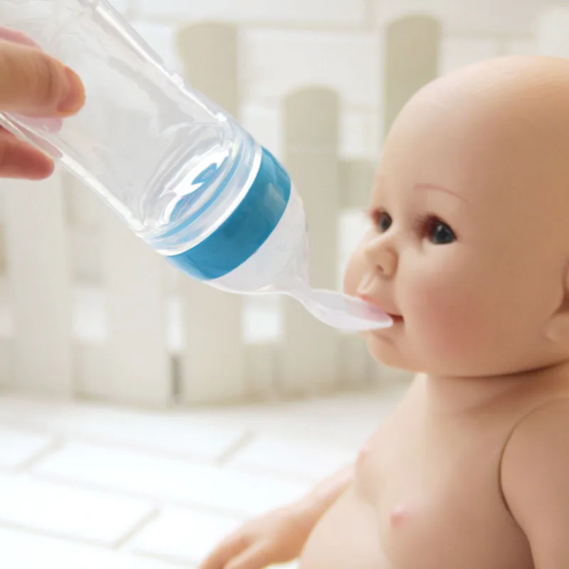 newborn baby feeder training silicone bottle with spoon for kids extrusion paste food Feeding Utensils alimentacao bebes B0067 | Мать и