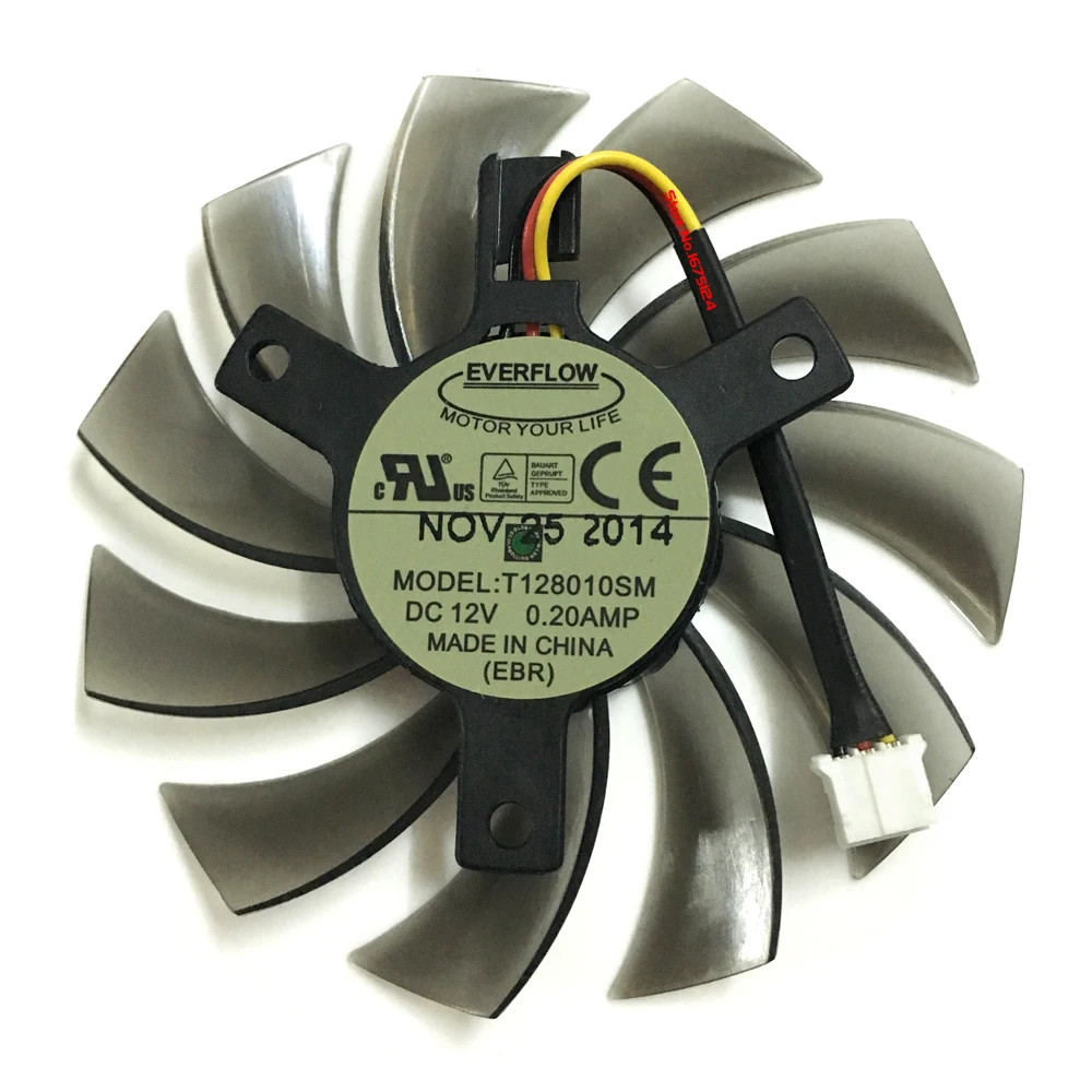 

Free shipping T128010SM 75mm VGA Video Card Fan For GTX580 GTX670 560TI Cooling Fan