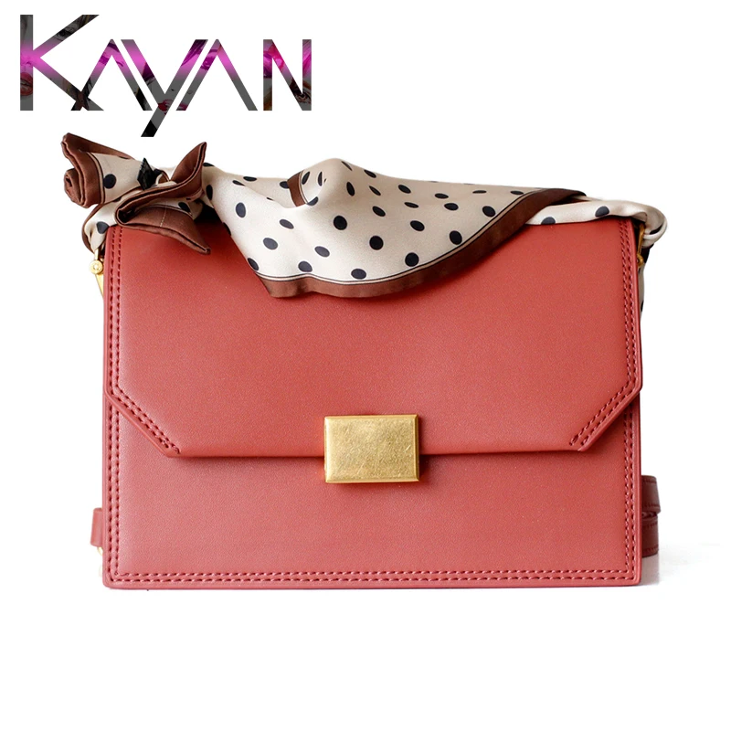 

Genuine Leather Women Bag Casual Scarves Cow Leather Shoulder Bag Designer Simple Style Female Crossbody Bag