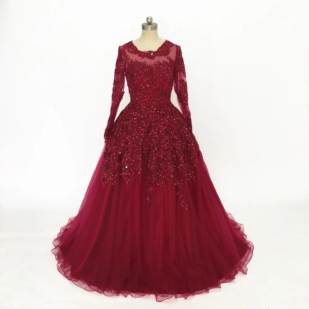 Платье для выпускного вечера с арабскими бусинами и кружевной аппликацией 2020