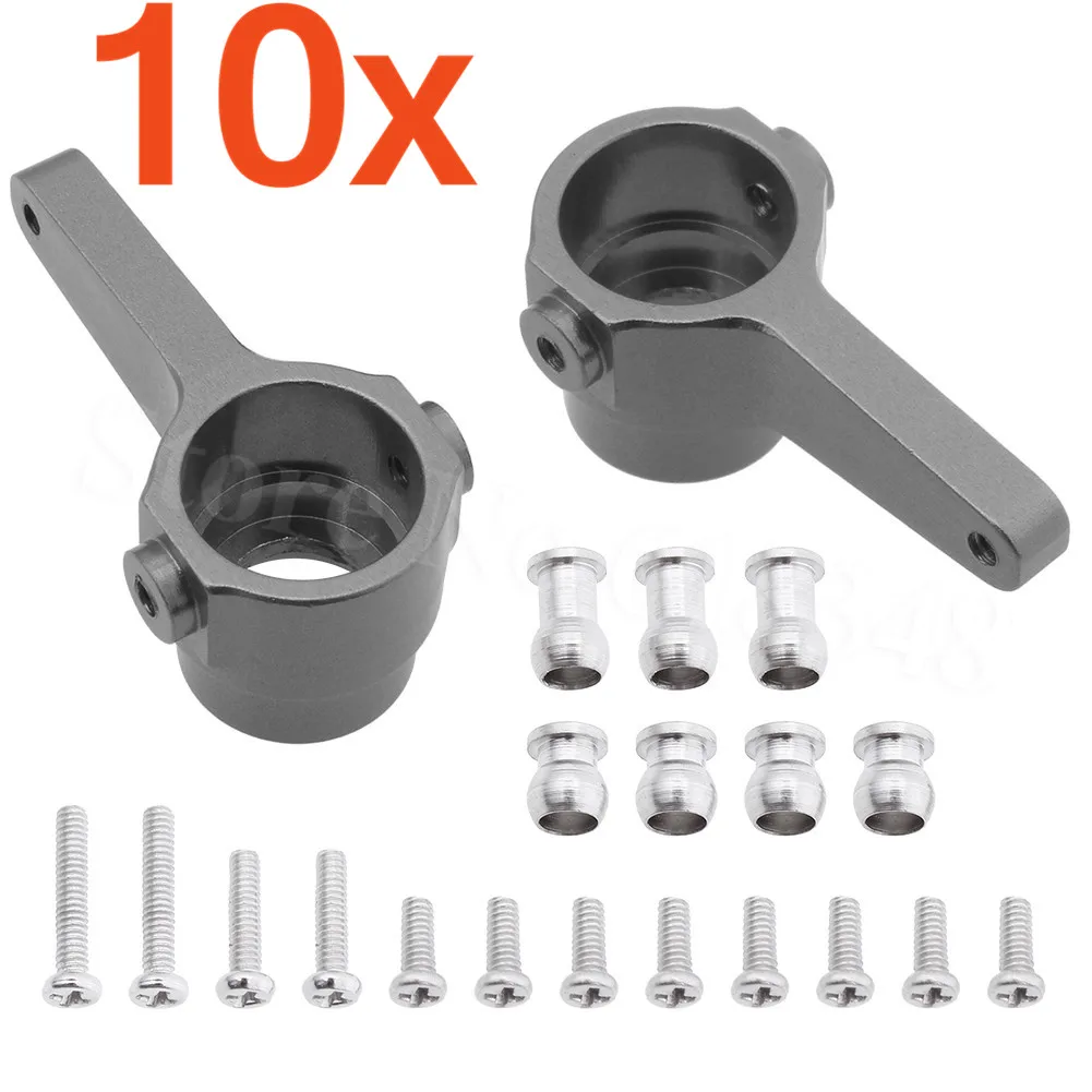 

10Pairs Aluminum Front Steering Hub Carrier Knuckle For WLtoys 1/28 K969 K989 K999 P929 Short Course Drift Off Road Rally RC Car