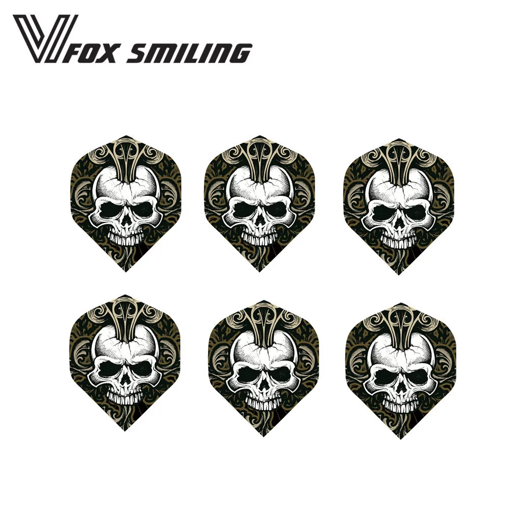 Fox Smiling нейлон Дротика валы и популярный хороший шаблон Дротика s полеты аксессуары для игры в Дартс для мягкой и стальной Дротика s - Цвет: 6 flight skull