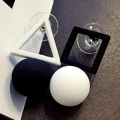 Triangle Square Треугольные пентаграммы, разные карамельные цвета, серьги для женщин, модные асимметричные серьги-гвоздики из Кореи, ювелирные изделия - Окраска металла: Triangle Square