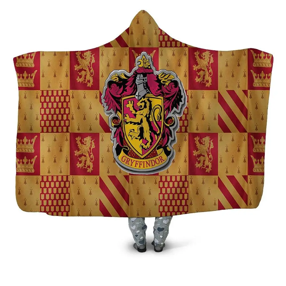 HBKH1306 Hufflepuff, 3D принт, плюшевое, для дома, офиса, текстиль, с капюшоном, одеяло для взрослых и детей, моющееся, теплое, Флисовое одеяло для кровати - Цвет: HBKH1306