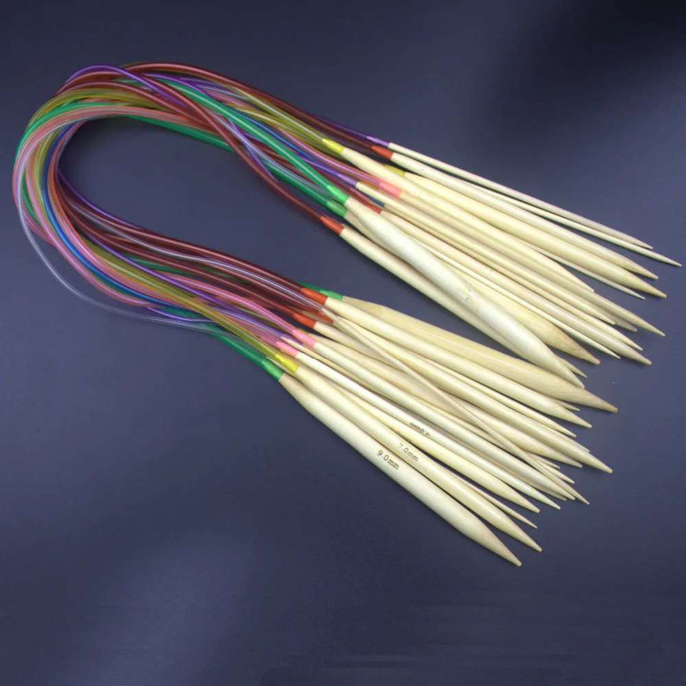 Разноцветные пластиковые трубки гладкие бамбуковые круглые крючки для вязания