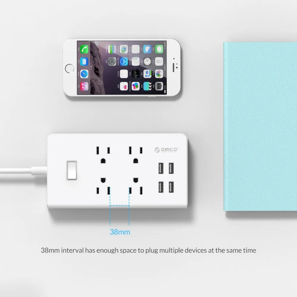 ORICO нам большие USB Мощность полосы 1 5 м удлинитель розетка 2 переменного тока 4