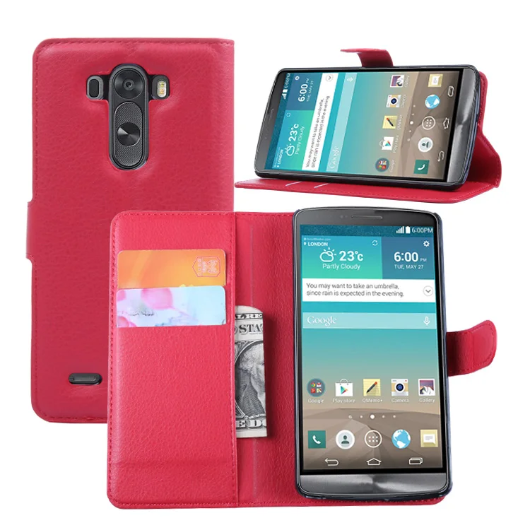 Для LG G3 чехол D850 F400 кошельки с отделениями для карт и подставкой в виде личи