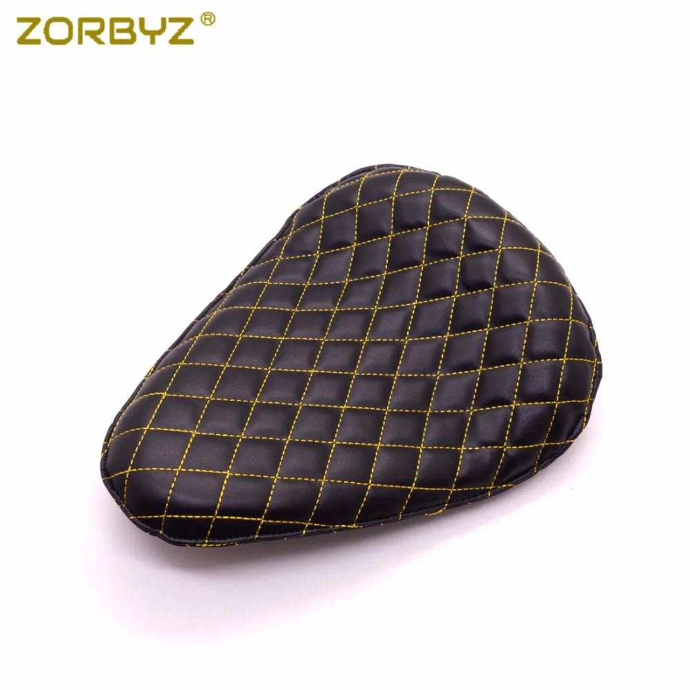 ZORBYZ мотоцикл Черный Синтетическая кожа Алмазный Стиль Solo Seat для Triumph Suzuki Harley Sportster