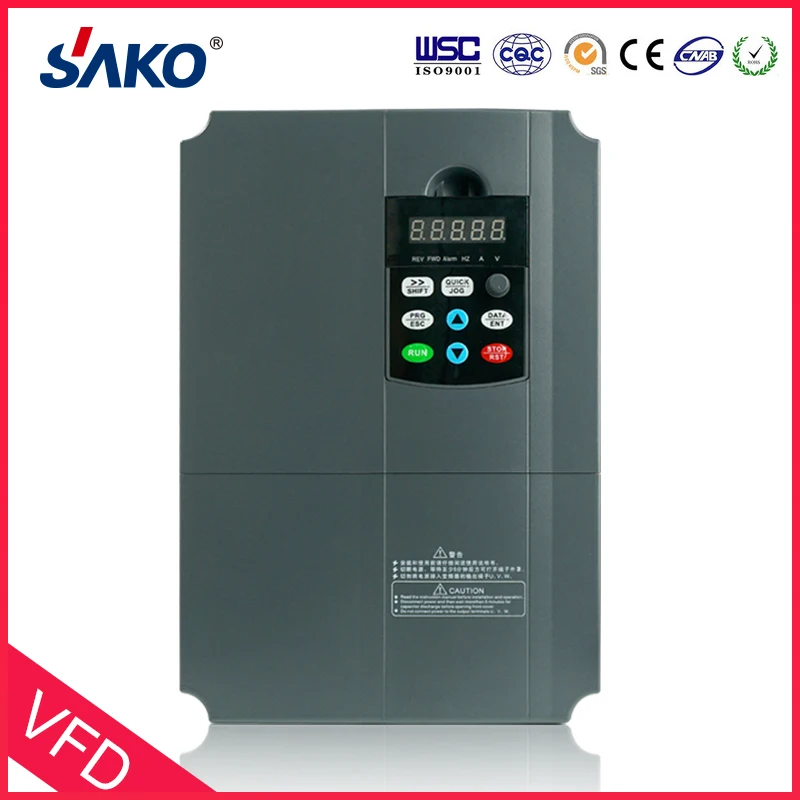 Sako 7.5KW VFD вход 220V 1ph на выход 380V 3ph высокая производительность AC в AC инвертор переменной частоты