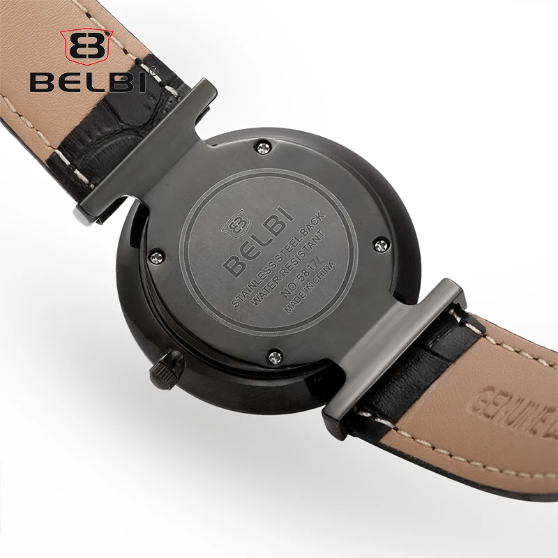 BELBI Men Watch Luxury Top Brand business Male Clock Quartz WristWatch Leisure Fashion Leather Quartz-Watch Relogios | Наручные часы