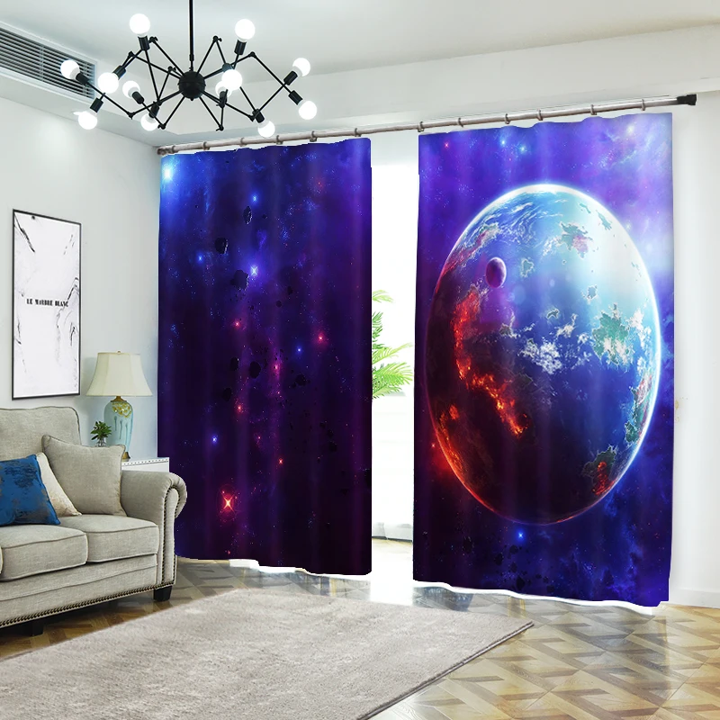 

Креативное фото сжигающей земли постельное белье для гостиной солнцезащитные 3D оконные шторы