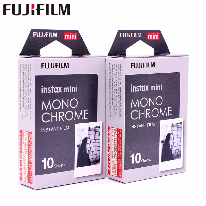Оригинальная моно-хромированная фотобумага Fujifilm Instax Mini 10 листов для 8 7s 25 50s 90 9