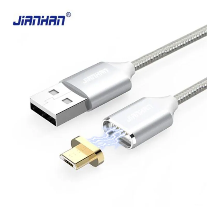 JianHan светодиодный магнитный кабель Micro USB для быстрой зарядки данных зарядное