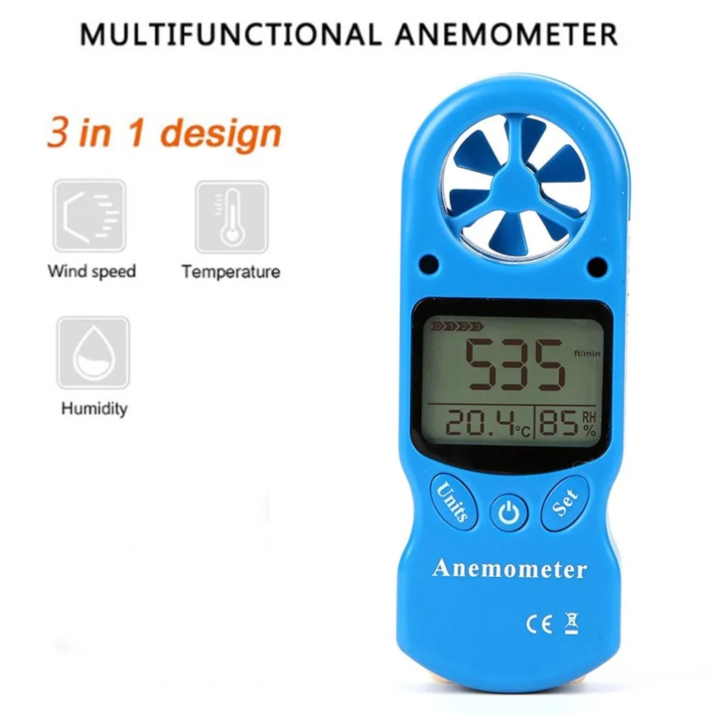 Mini Multipurpose Anemometer Digital LCD TL-300 Wind Speed Temperature Humidity Meter with Hygrometer Thermometer | Инструменты