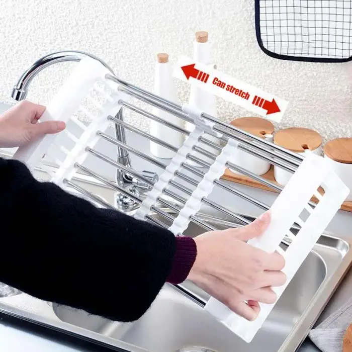 Economical Retractable Sink Water Filter Rack Drain Basket Stainless Steel Kitchen Sink Dish Drainer Counter Best Price