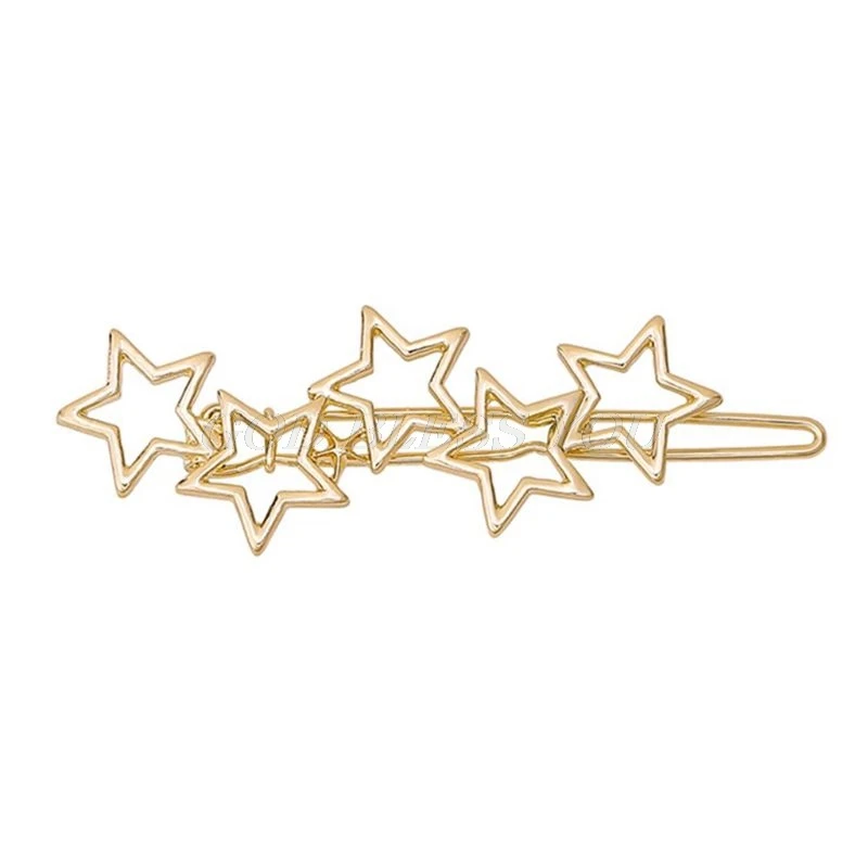Минималистичный бутик металлическая заколка для волос для женщин девочек выдалбливают пять пентаграммы звезды Бобби шпильки фантастические DIY боковые челки заколки